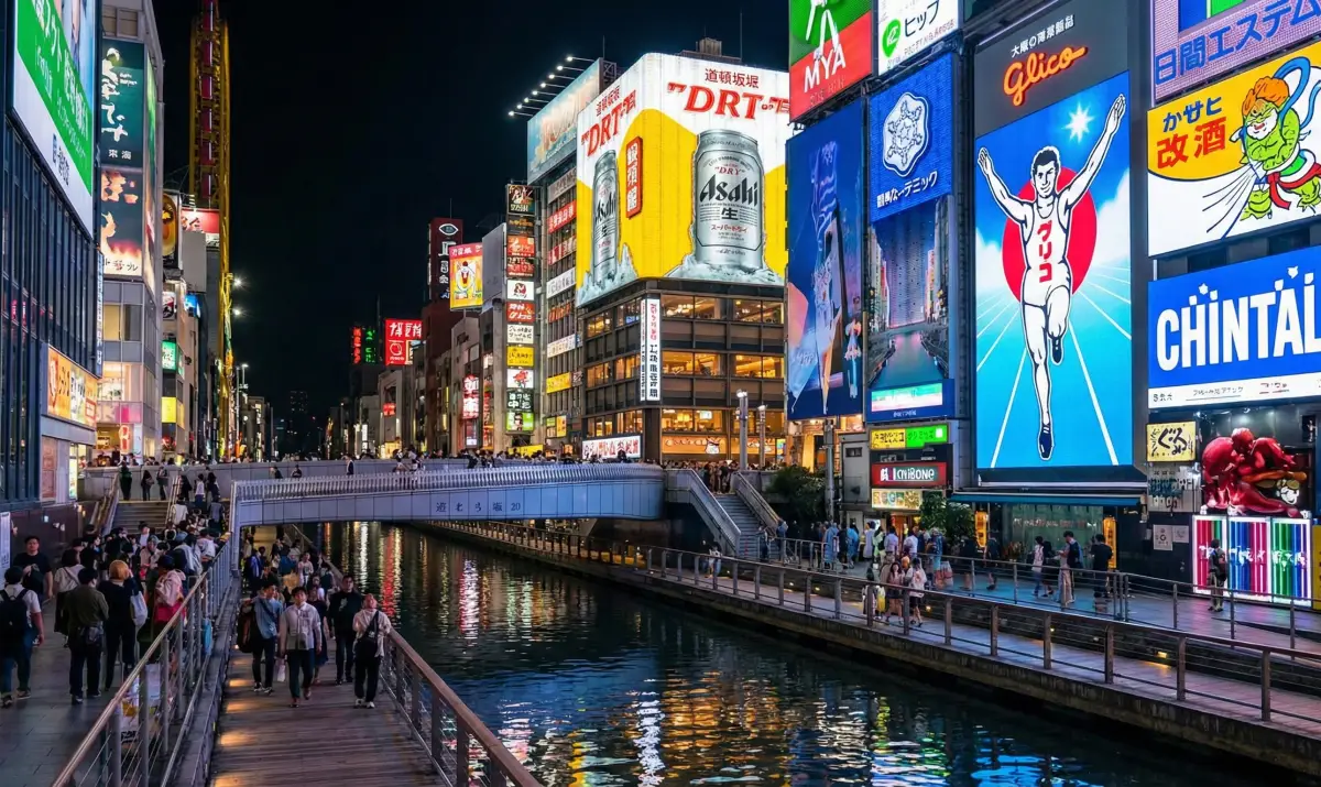 화려한 네온사인이 반겨주는 도톤보리의 밤거리