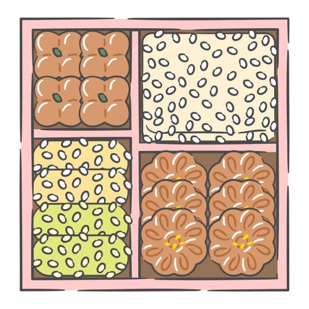 한과와 유과 일러스트