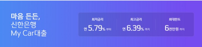 신한 마이카 대출 금리표
