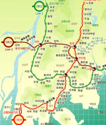 부산 지하철 노선도 크게보기 요금 시간표 환승_5