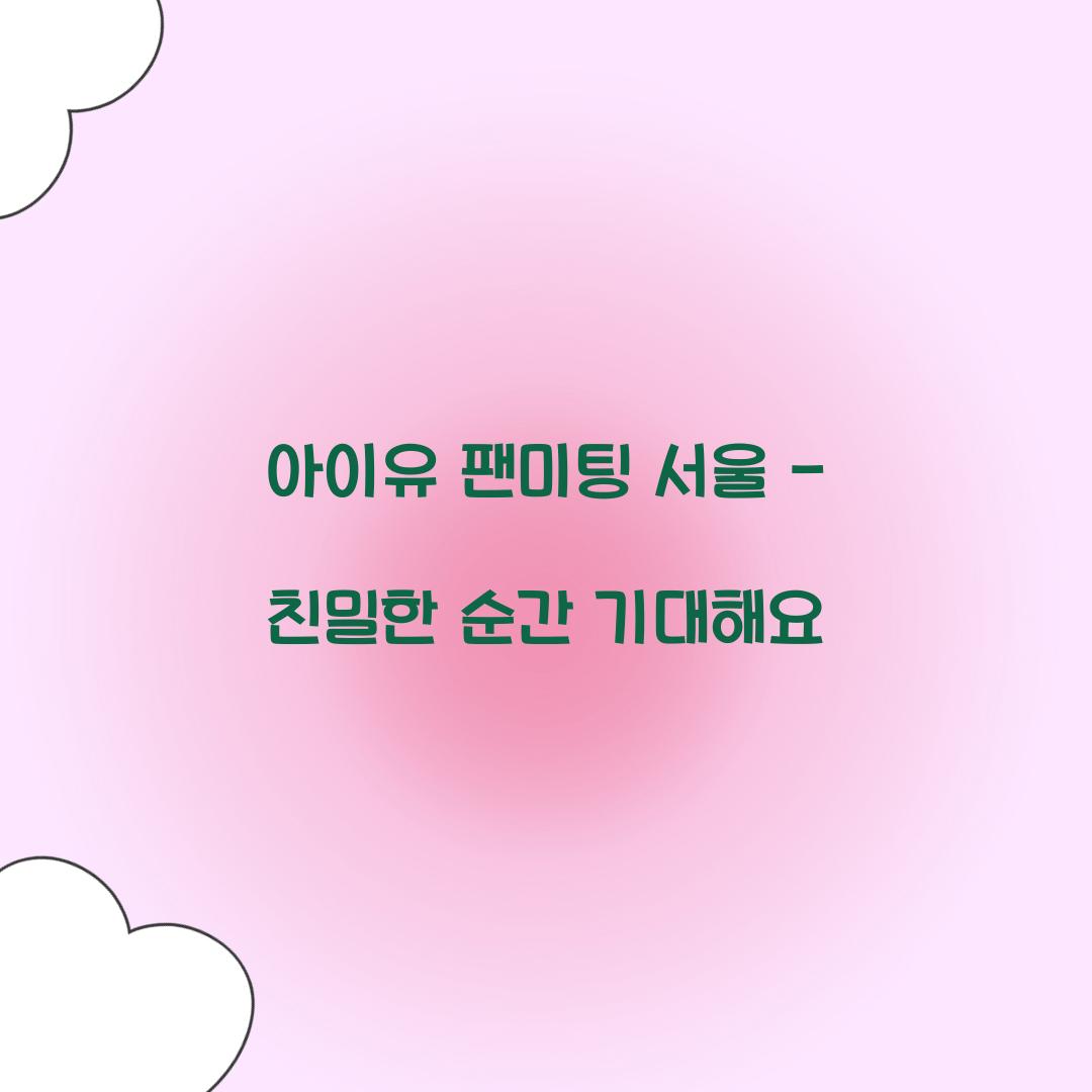 아이유 팬미팅 서울