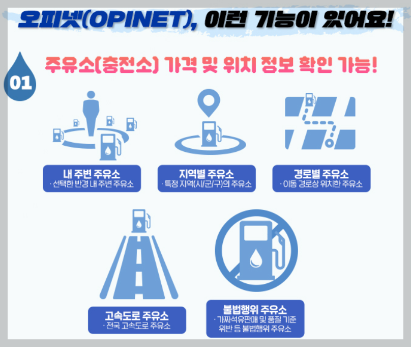 휘발유 주유소 가격비교 오피넷