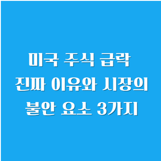미국 주식 급락 진짜 이유와 시장의 불안 요소 3가지