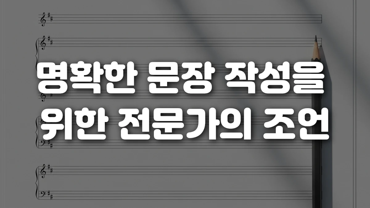명확한 문장 작성을 위한 전문가의 조언