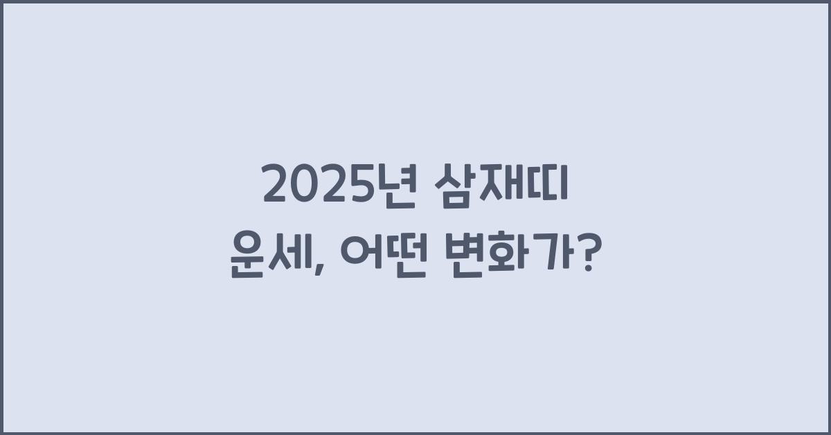 2025년 삼재띠