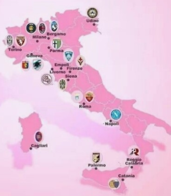 이탈리아 축구팀 분포 지도
