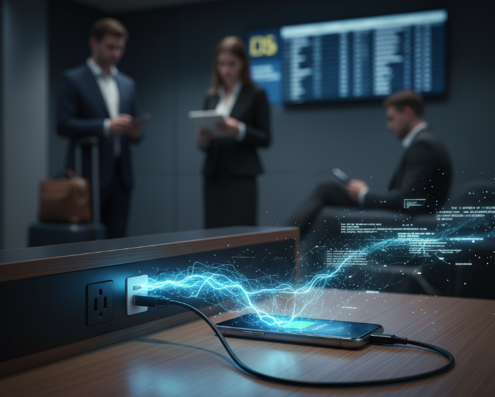 공공장소에서 스마트폰 충전