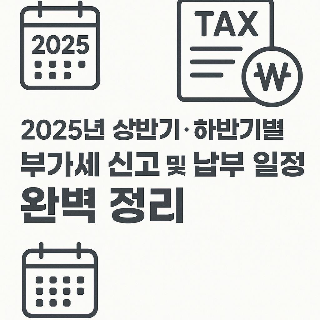 2025년 상반기&middot;하반기별 부가세 신고 및 납부 일정 완벽 정리