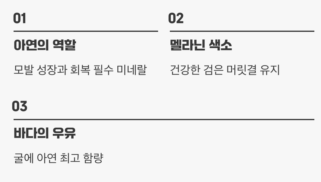 건강한 검은 머릿결의 비밀&amp;#44; 아연 : 굴