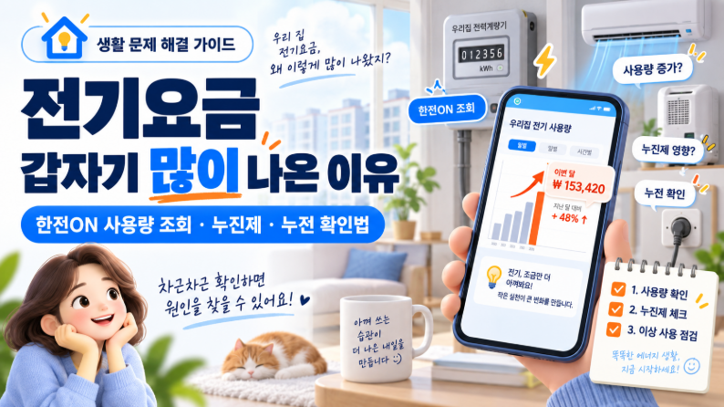 전기요금 갑자기 많이 나온 이유 ❘ 한전ON 사용량 조회·누진제·누전 확인법