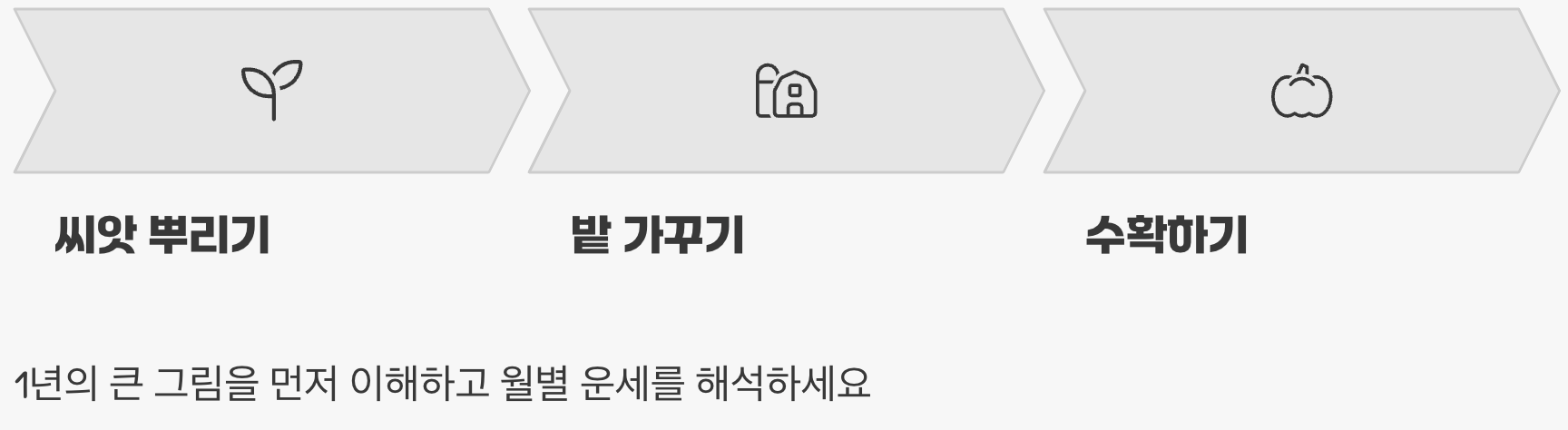 둘째, '총운'과 '월별운'의 흐름을 읽으세요