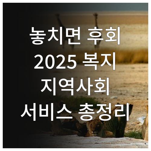 놓치면 후회할 2025 복지! 지역사..
