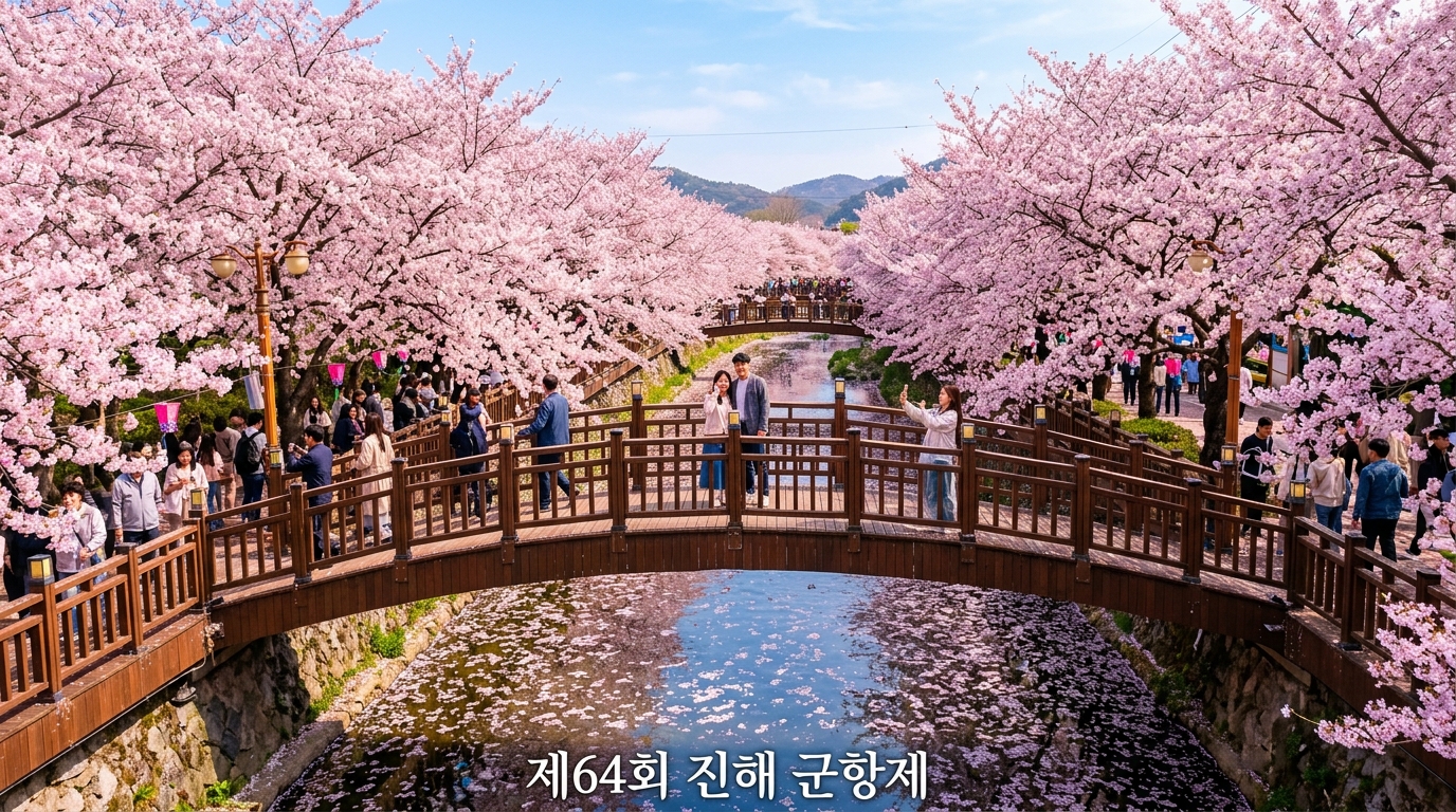 2026년 진해 군항제 여좌천 벚꽃 터널 풍경