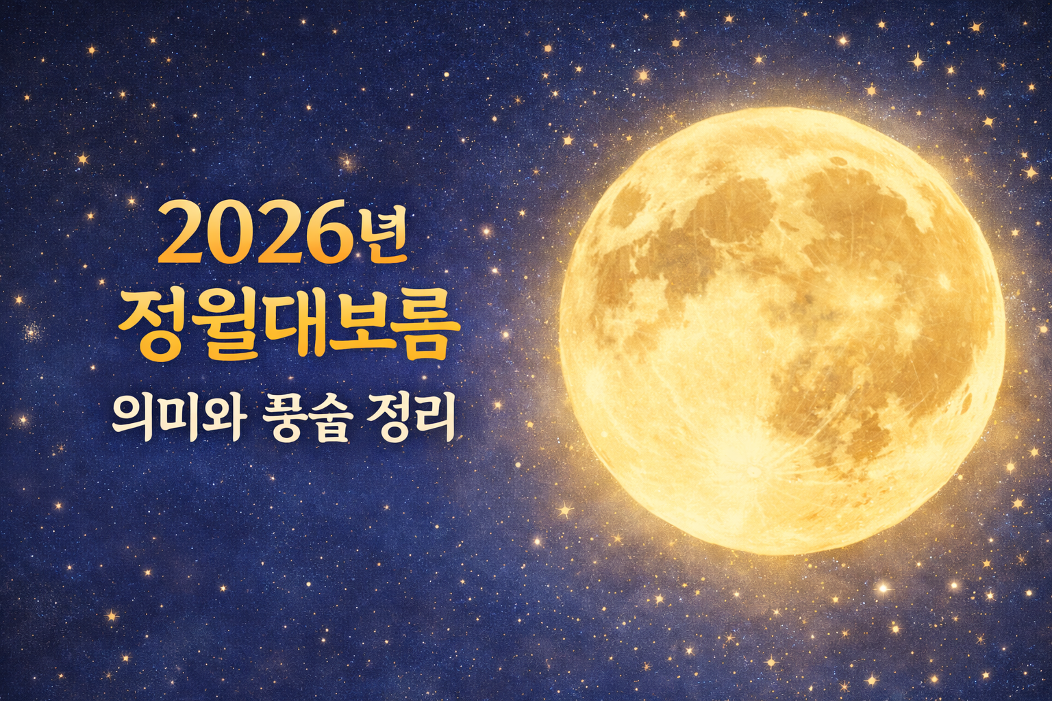 2026년 정월대보름 의미와 풍습까지 한눈에 정리