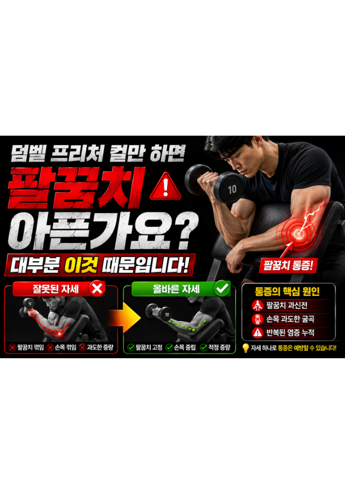 덤벨 프리처 컬만 하면 팔꿈치가 아픈가요