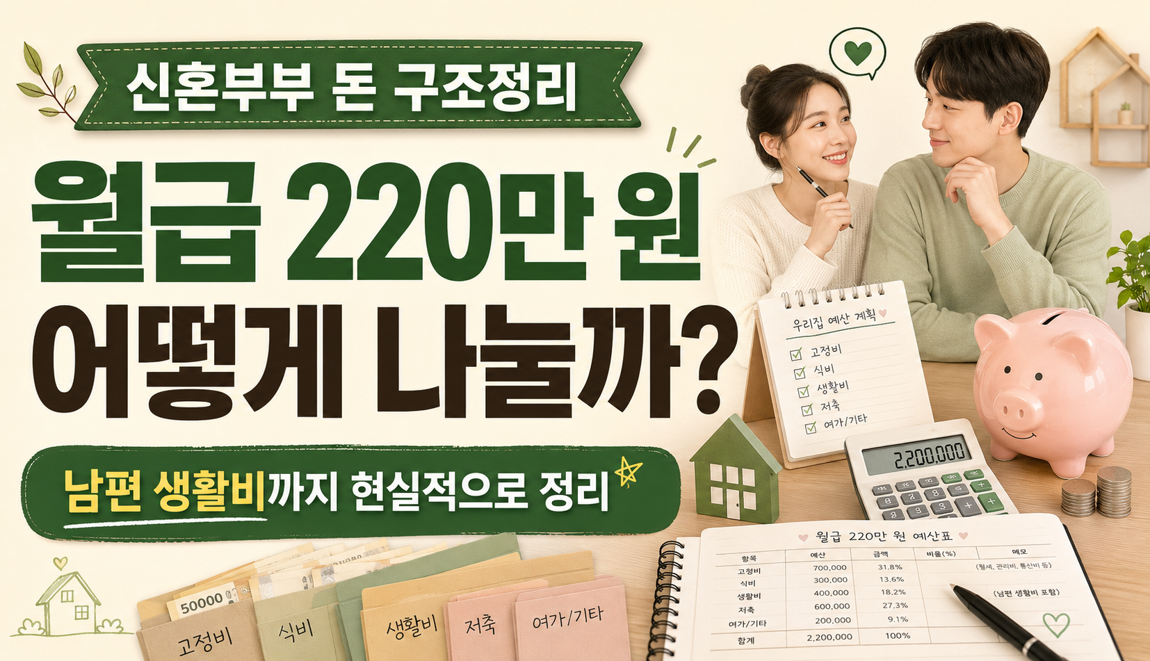 월급 220만 원과 신혼부부 생활비를 현실적으로 나누는 돈관리 방법 대표 이미지