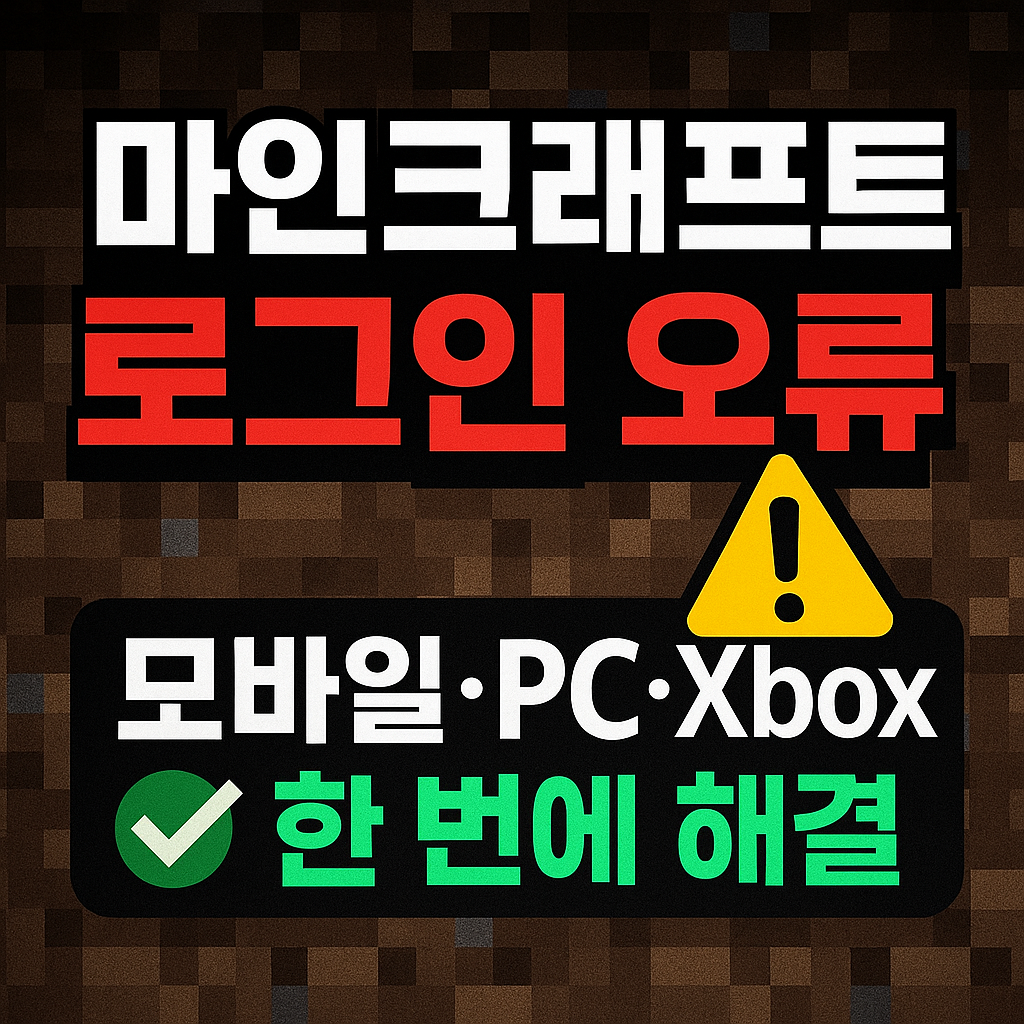 마인크래프트 로그인 오류 해결방법 완전판모바일·PC·Xbox·런처·오류코드 400·0x803f8001·익사자/크리퍼까지