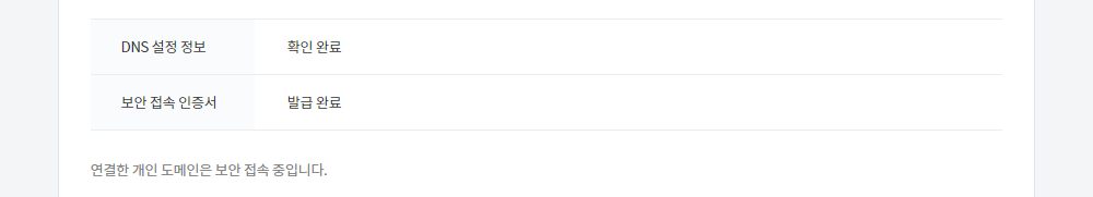 보안 접속 인증서 확인
