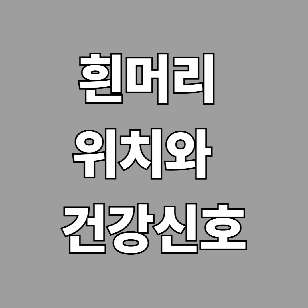 흰머리 나는 부위별 건강 신호, 정말 의미가 있을까요?