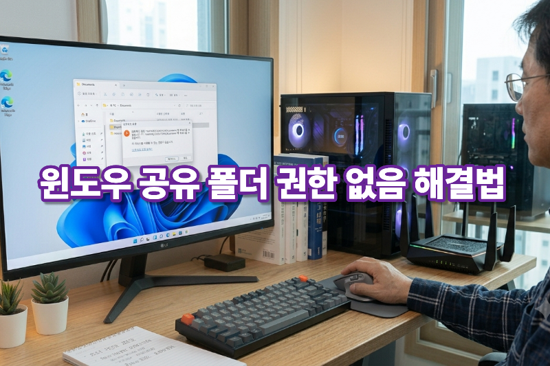 윈도우 네트워크 공유 폴더 접속 권한 오류와 암호 보호 공유 설정
