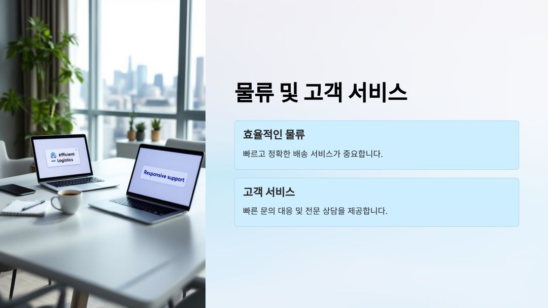 효율적인 물류 및 고객 서비스
