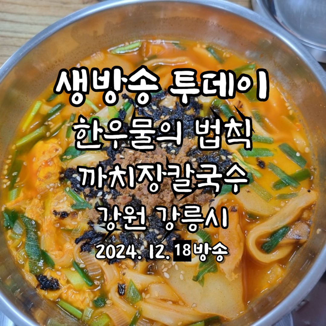 생방송 투데이 한우물의 법칙 까치장칼국수