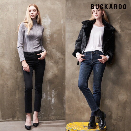 버커루 BUCKAROO 22FW 여성 빈티지 워싱 기모 데님팬츠 2종