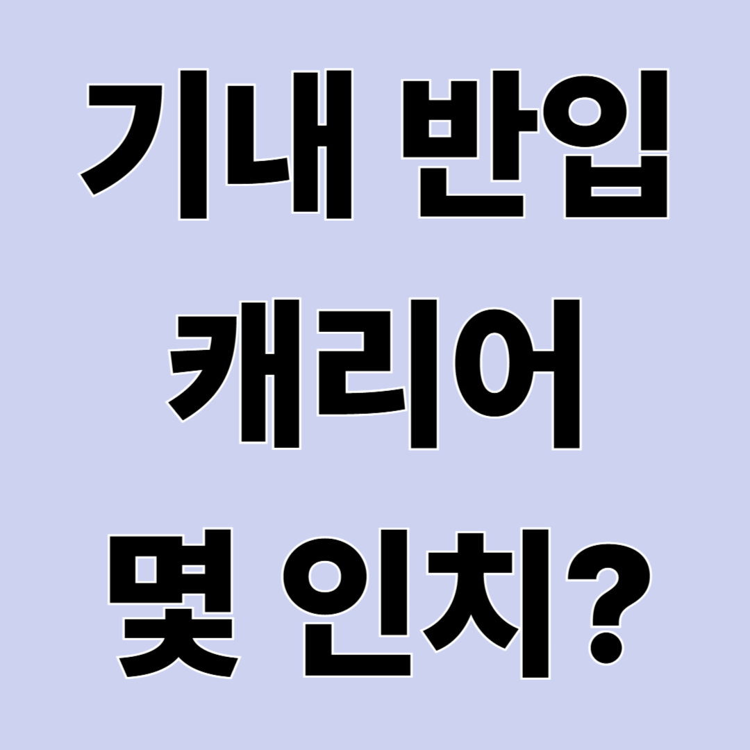 캐리어 기내 반입 사이즈 총정리 (국내·해외 항공사 기준)