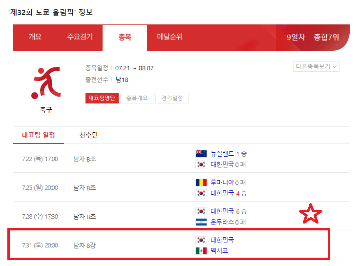 2020 도쿄올림픽 대한민국 축구 경기