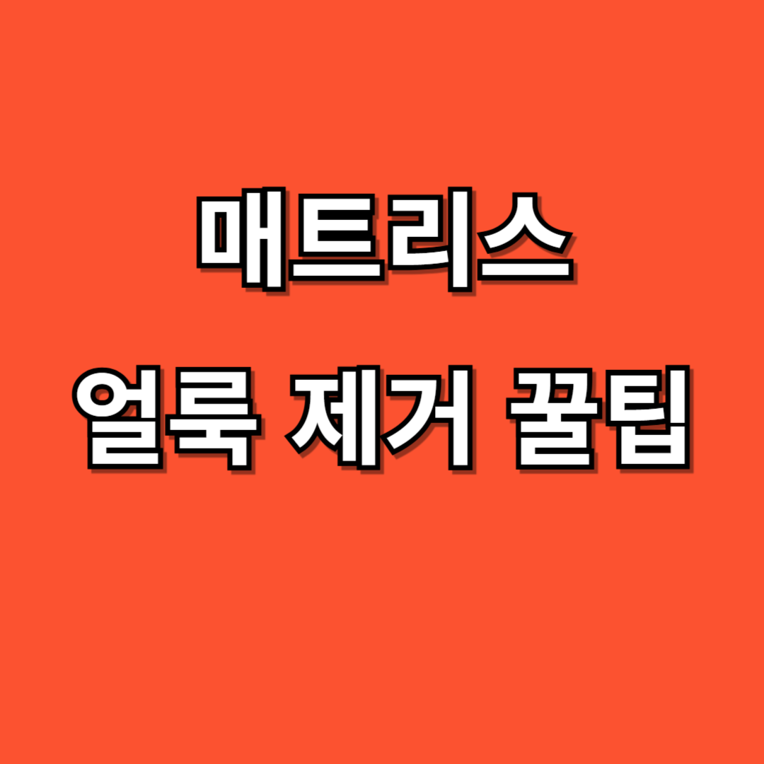 매트리스 얼룩 제거 꿀팁