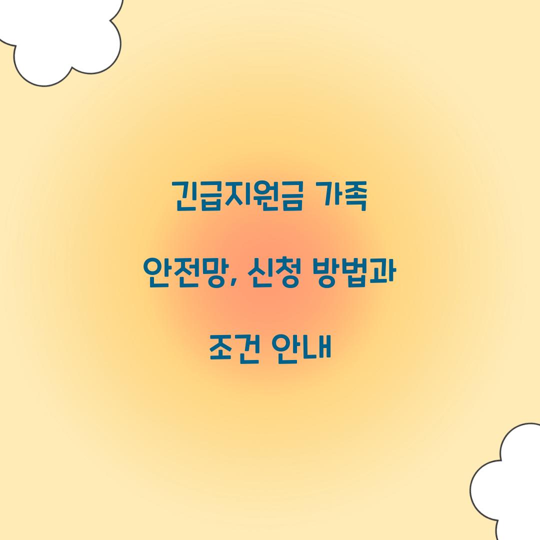 긴급지원금 가족 안전망