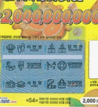 로또 연금복권 스피또 상금순위 당첨확률