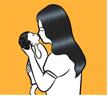 엄마의 행복한 모습