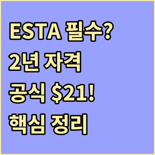 전자여행허가제 ESTA: 신청 자격,..