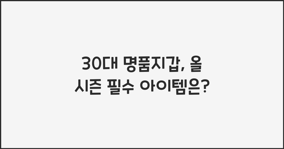 30대 명품지갑