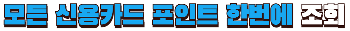 신용카드 포인트 통합조회 및 현금화 바로가기