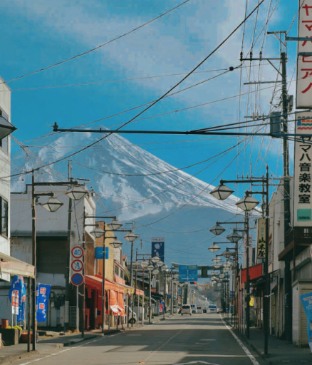 시즈오카 후지산이 보이는 거리 사진