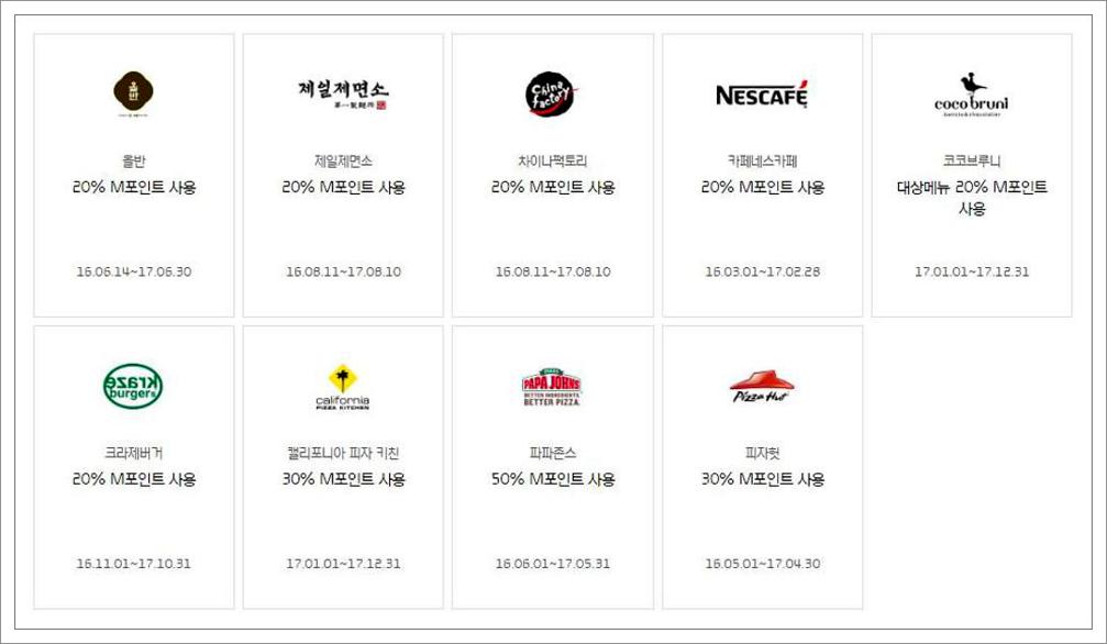 현대카드 포인트 사용처