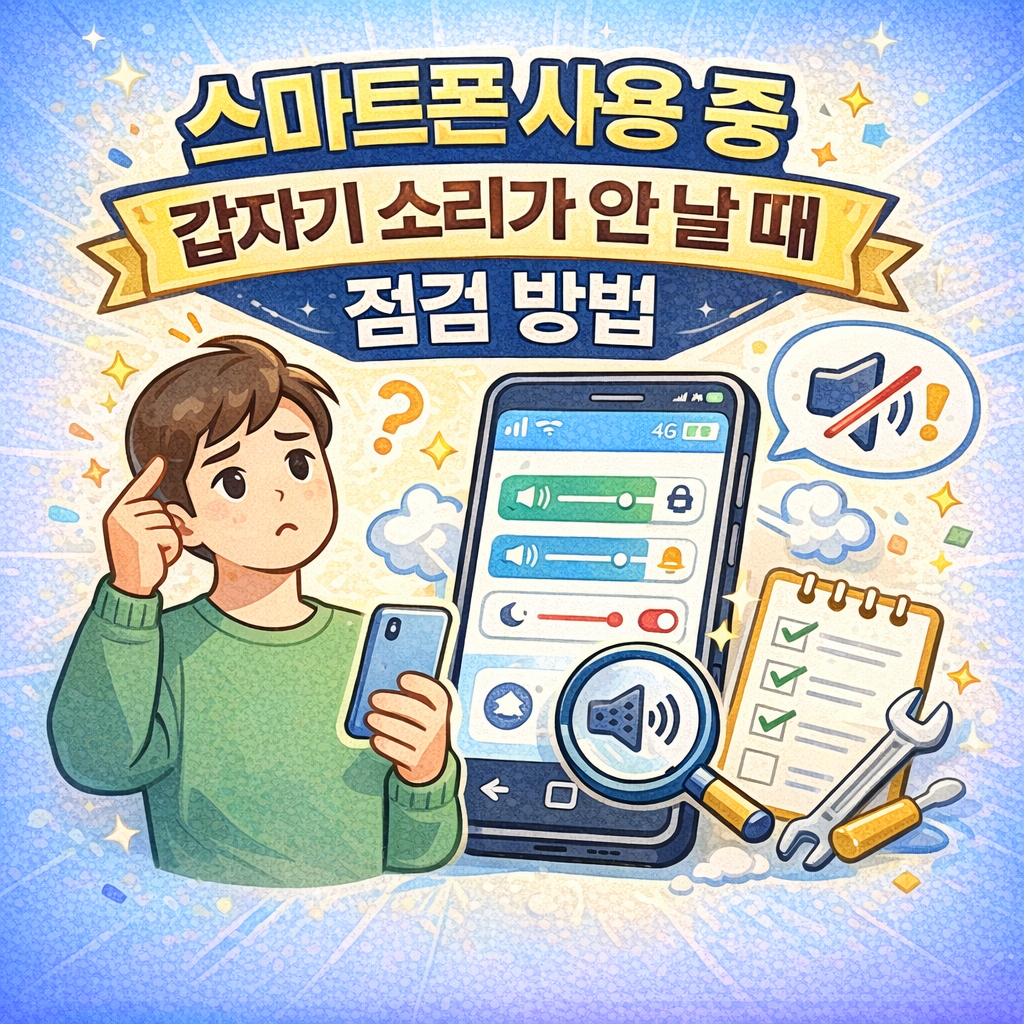 스마트폰 사용 중 갑자기 소리가 안 날 때 점검 방법