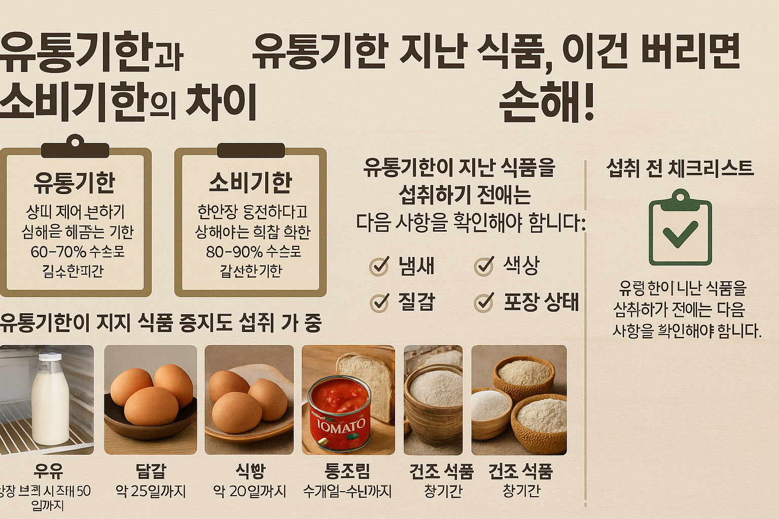 유통기한과 소비기한의 비교