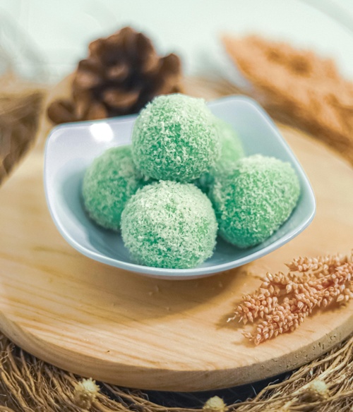 그린색 카스테라 찹쌀떡