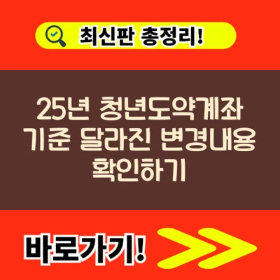 25년 청년도약계좌 기준 달라진 변경내용 확인하기