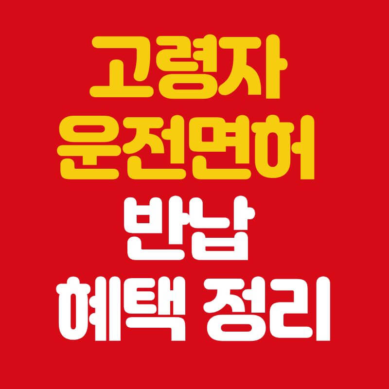 운전면허 반납하면 뭐가 좋을까? 고령자 혜택 총정리