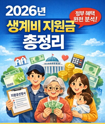 2026 생계비 지원금 총정리, 지금 받을 수 있는 정부 돈은?