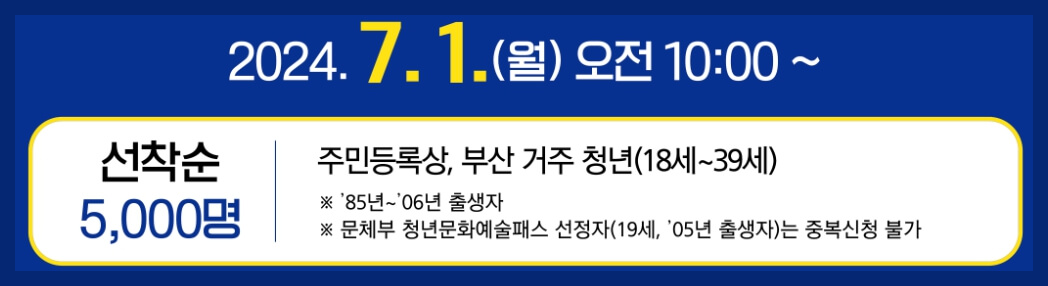 부산청년만원문화패스 신청 방법