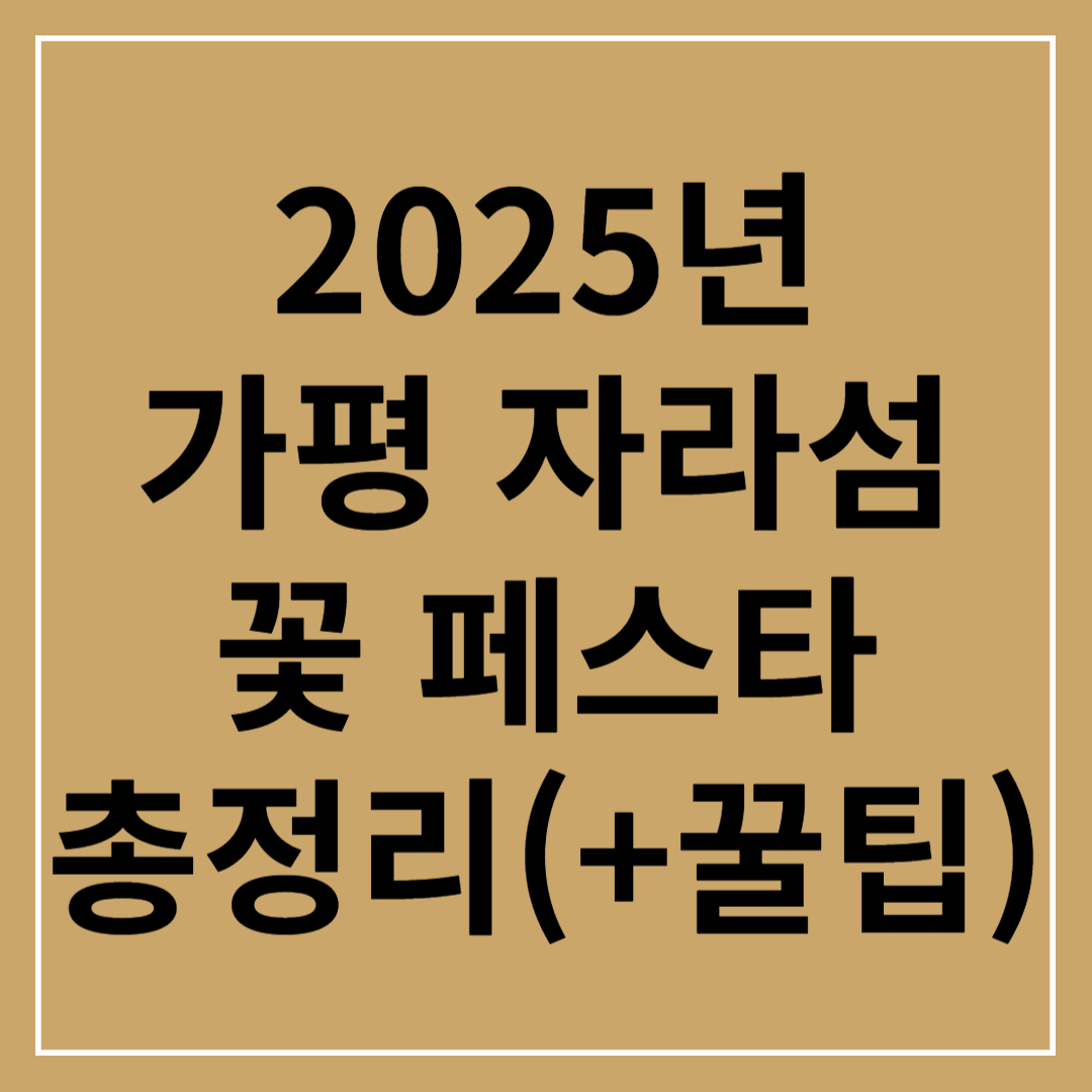 2025 가평 자라섬 꽃 페스타 축제(+일정 &amp; 꿀팁)