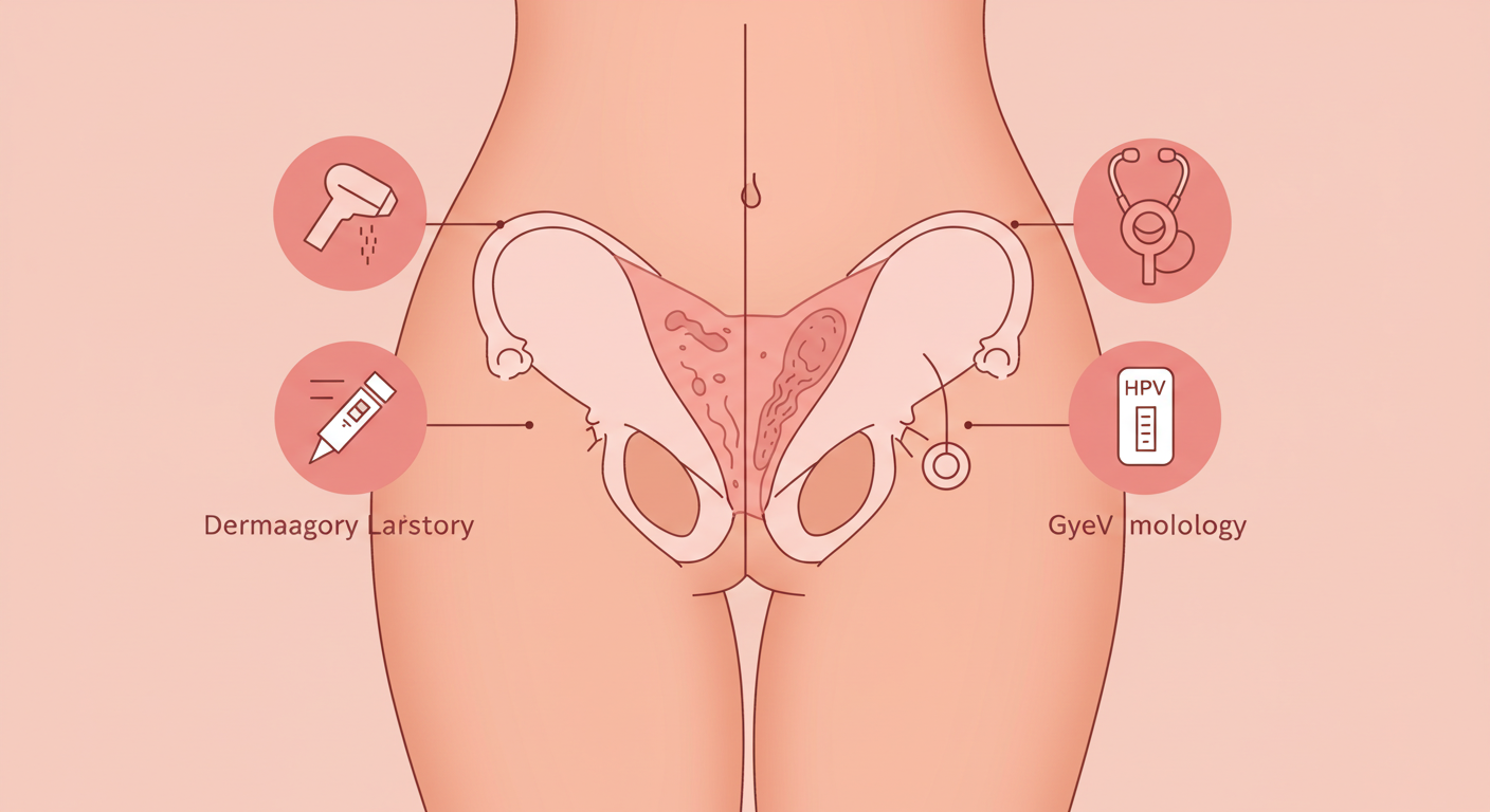 쥐젖, 음모부위돌기, 피부과