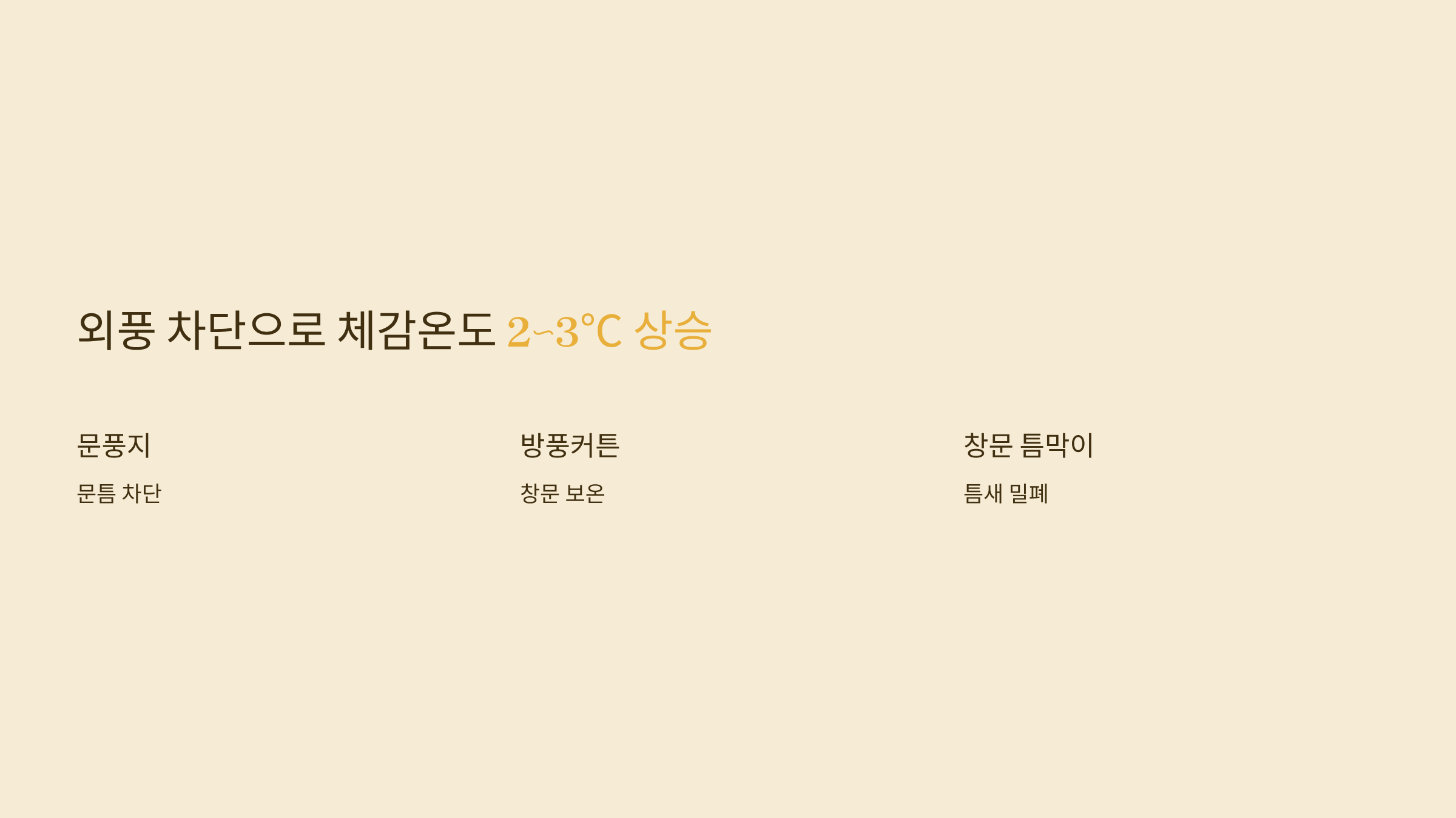 겨울철 실내적정온도 외풍차단