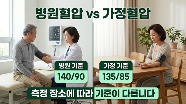 병원혈압 가정혈압 기준 140 90 135 85 차이