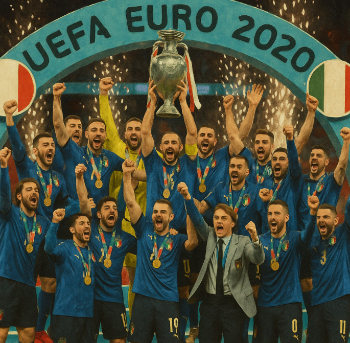 유로 우승한 이탈리아 축구 대표팀 관련 이미지